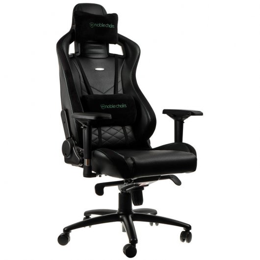Noblechairs Epic Cuero PU Silla Gaming Negra/Verde