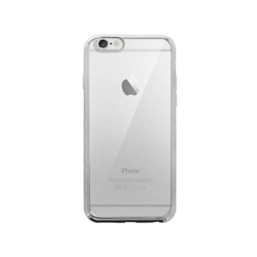 Avizar Funda Protectora de Silicona Transparente Transparente Bordes Plateados para iPhone 6 / iPhone 6S
