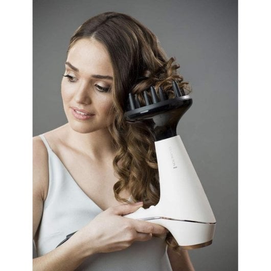 Professioneller Ionen Föhn Remington ProLuxe AC9140 2400W 3 Temperaturstufen 2 Geschwindigkeiten mit Diffusor Beige Schwarz