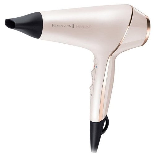 Professioneller Ionen Föhn Remington ProLuxe AC9140 2400W 3 Temperaturstufen 2 Geschwindigkeiten mit Diffusor Beige Schwarz