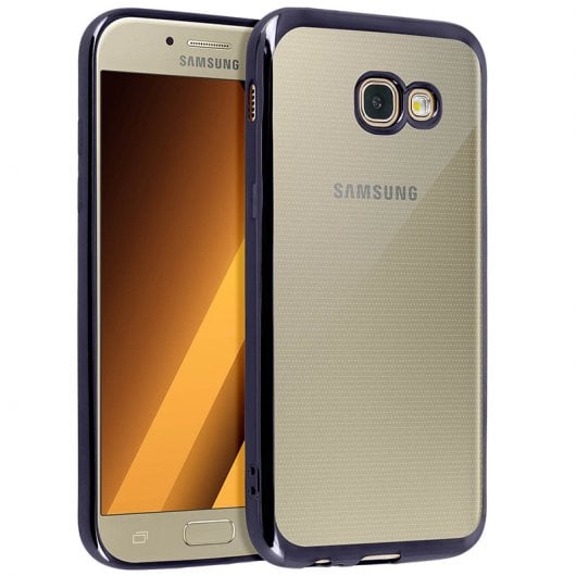 Avizar Funda Protectora de Silicona Transparente con Bordes Negros para Samsung Galaxy A5 2017