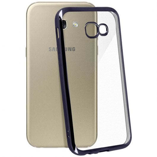Avizar Funda Protectora de Silicona Transparente con Bordes Negros para Samsung Galaxy A5 2017
