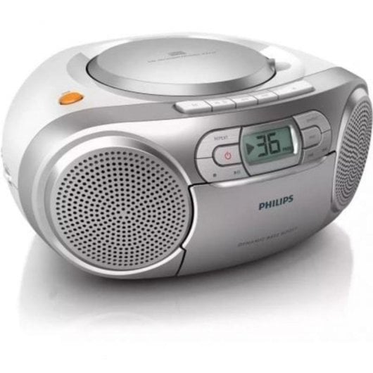 Radio CD Philips AZ127/12 2W RMS Audio Ingang Cassette FM Draagbaar Grijs
