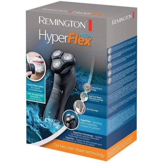 Rasoio Elettrico Viso Remington HyperFlex AquaXR1430 Senza Filo 60min Impermeabile 3 Testine Ricarica Rapida