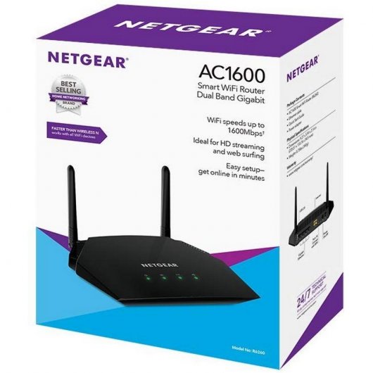 Netgear R6260 Router Inalámbrico Dual Band Gigabit Ethernet Negro