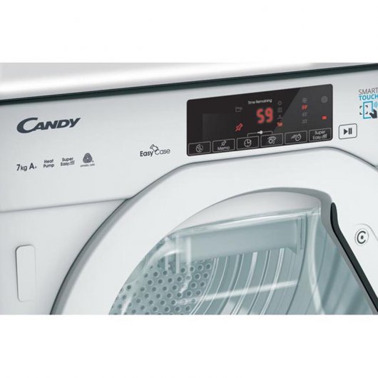 Candy CBTD 7A1TE-S Secadora Integrable Bomba de Calor de Carga Frontal 7Kg A+ Blanca