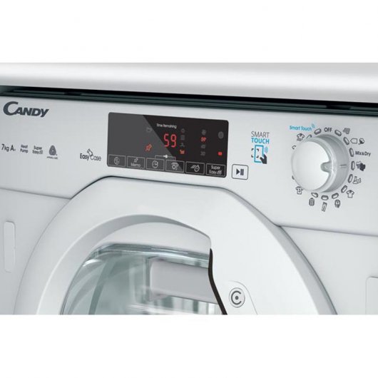 Candy CBTD 7A1TE-S Secadora Integrable Bomba de Calor de Carga Frontal 7Kg A+ Blanca