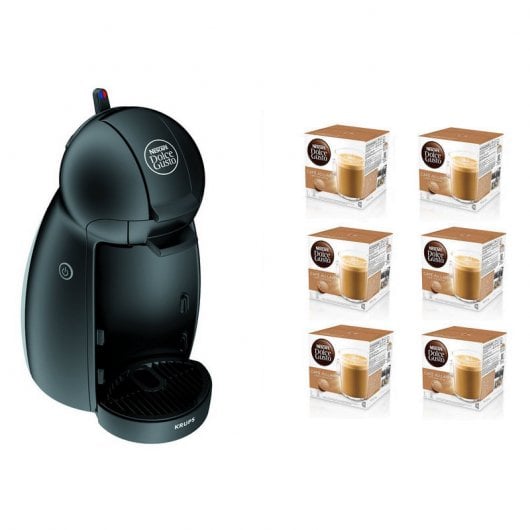 Krups Piccolo Cafetera Dolce Gusto Negra+ Pack de 6 Nescafé Dolce Gusto Café au Lait