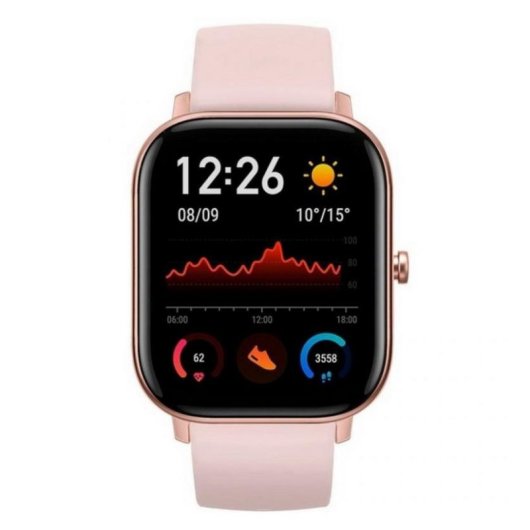 Amazfit GTS Bluetooth GPS 43mm AMOLED Rosa Resistente à Água 5ATM Monitor Cardíaco