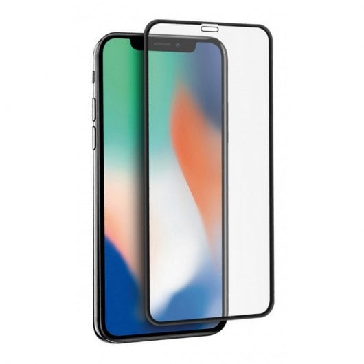 Muvit Protector Cristal Templado Curvo Marco Negro para iPhone 11 Pro/Xs/X 