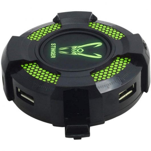 Woxter Stinger Green Hub Multipuerto USB Retroiluminado Verde