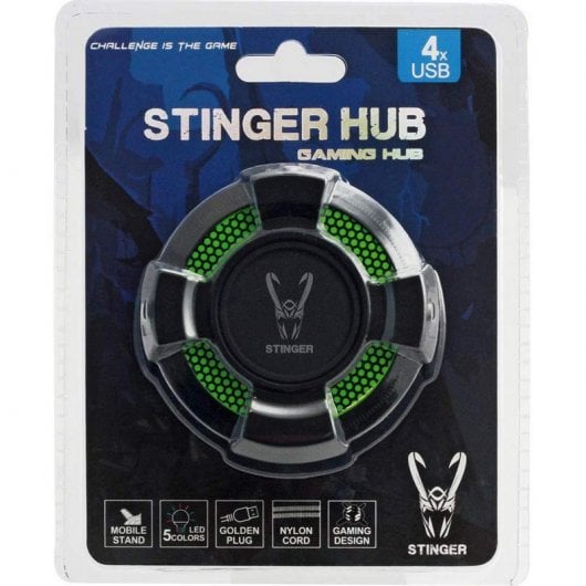 Woxter Stinger Green Hub Multipuerto USB Retroiluminado Verde