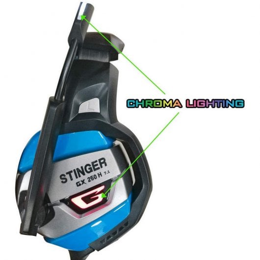 Woxter Stinger GX 250 H Auriculares Gaming RGB 7.1 Negro/Azul