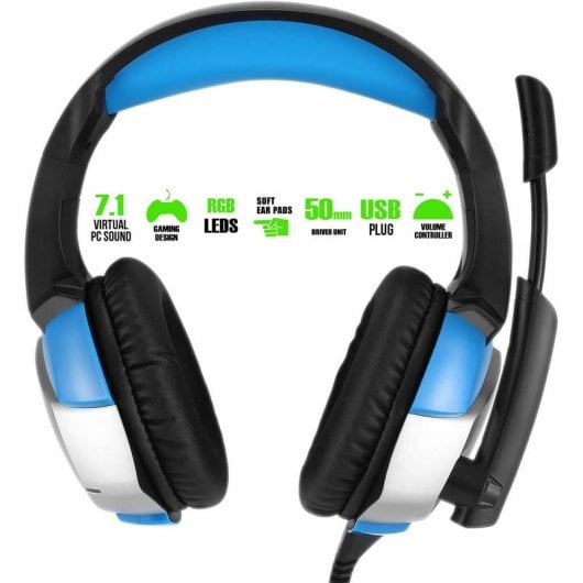 Woxter Stinger GX 250 H Auriculares Gaming RGB 7.1 Negro/Azul