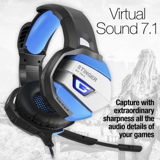 Woxter Stinger GX 250 H Auriculares Gaming RGB 7.1 Negro/Azul