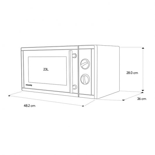 HKoenig VIO7 Microondas con Grill 23L 1000W Inox/Negro