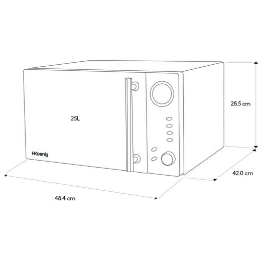 HKoenig VIO9 Micro-ondas com Grill 25L 1000W Preto