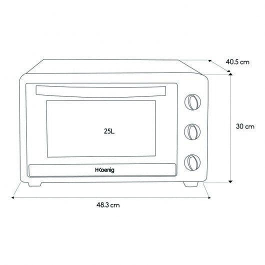 HKoenig FO25 Horno de Sobremesa 25L 1500W Negro