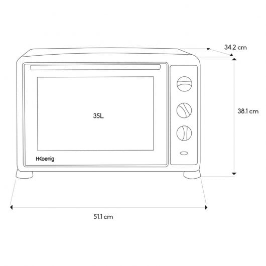 HKoenig FO35 Four de table 35L 1600W Noir