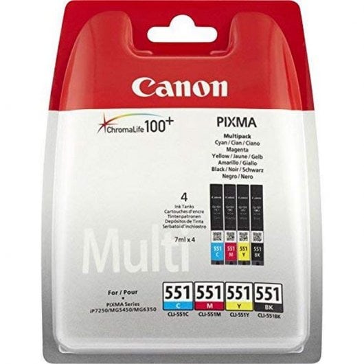 Canon CLI-551 Multipack Original Noir/Cyan/Jaune/Magenta