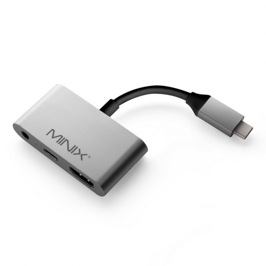 Minix NEO-C-HASI Adaptador USB-C a HDMI + 3.5mm Audio Jack Plata
