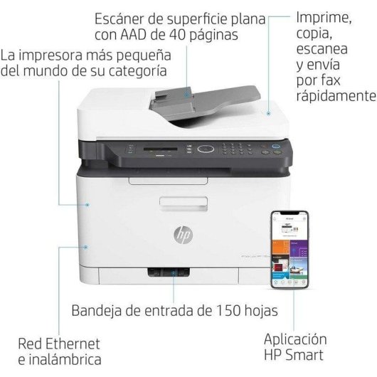 Multifunzione HP Color Laser MFP 179fnw Laser Colore WiFi Fax Dúplex All-in-One