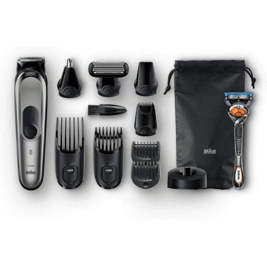 Tondeuse Multifonction Braun MGK7021 Sans Fil 100min Sec et Mouillé 13 Réglages 4 Sabots Charge Rapide
