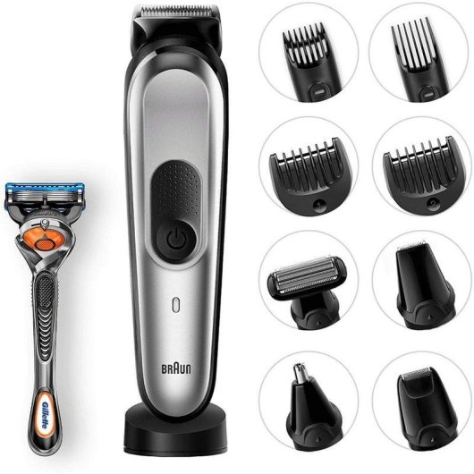 Tondeuse Multifonction Braun MGK7021 Sans Fil 100min Sec et Mouillé 13 Réglages 4 Sabots Charge Rapide