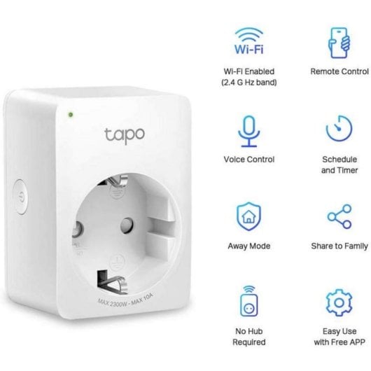 Tomada Inteligente TP-Link Tapo P100 WiFi Mini Controle Remoto Voz Alexa Google Home