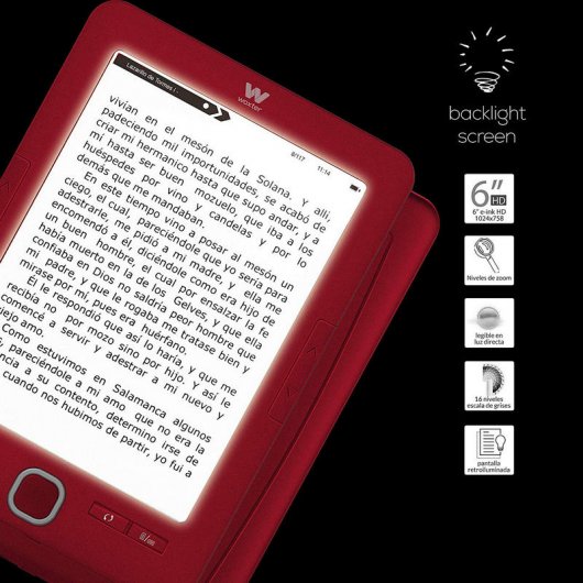 Woxter Scriba 195 Paperlight eReader 6" 4GB Vermelho