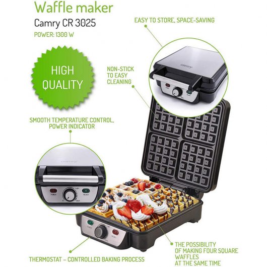 Camry CR 3025 Máquina de Waffles 1500W
