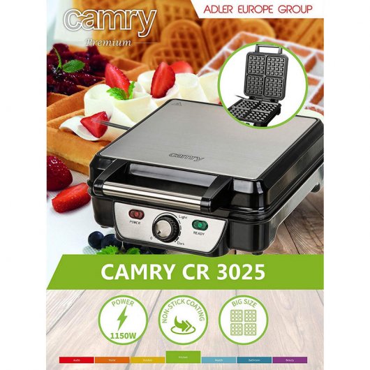 Camry CR 3025 Máquina de Waffles 1500W