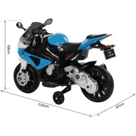 HomCom BMW Moto Eléctrica Doble Motor 12V Blanca/Azul