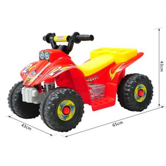 HomCom Quad Infantil Coche Eléctrico 6V Negro/Amarillo/Rojo