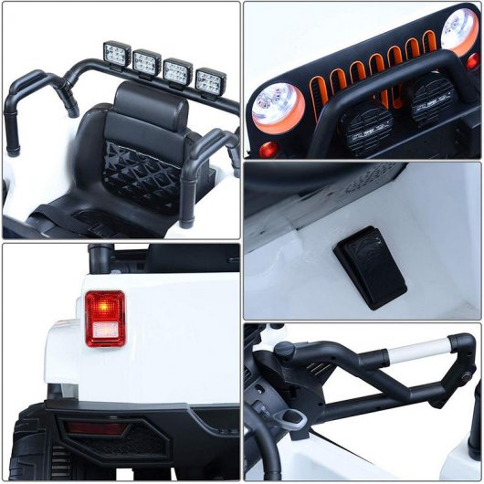 HomCom Todoterreno Coche Eléctrico 12V Blanco