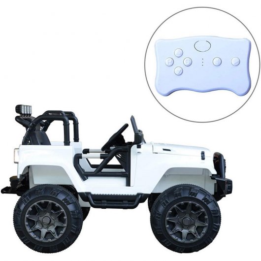 HomCom Todoterreno Coche Eléctrico 12V Blanco