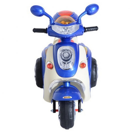 HomCom Coche Triciclo Moto Eléctrica Correpasillos 6V Blanca/Azul