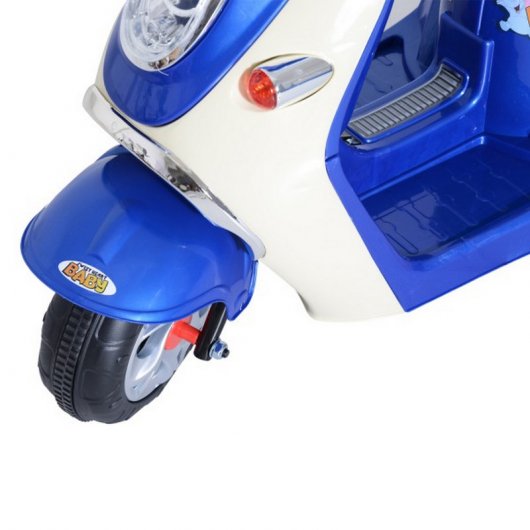 HomCom Coche Triciclo Moto Eléctrica Correpasillos 6V Blanca/Azul