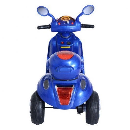 HomCom Coche Triciclo Moto Eléctrica Correpasillos 6V Blanca/Azul