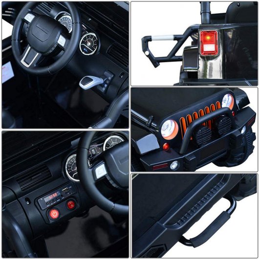 HomCom Todoterreno Coche Eléctrico 12V Negro