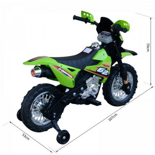 HomCom Moto Eléctrica Correpasillos 6V Verde