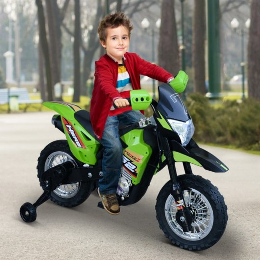 HomCom Moto Eléctrica Correpasillos 6V Verde