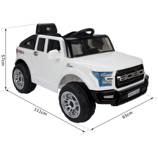 HomCom Electric V8 Speed 4x4 Coche Eléctrico 12V Blanco