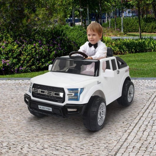 HomCom Electric V8 Speed 4x4 Coche Eléctrico 12V Blanco