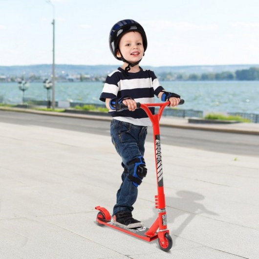 HomCom Scooter Freestyle Patinete para Acrobacias Rojo