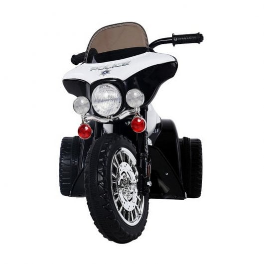 HomCom Police Tricycle Moto Eléctrica 6V Negra/Blanca