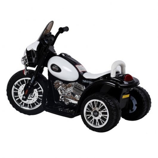 HomCom Police Tricycle Moto Eléctrica 6V Negra/Blanca