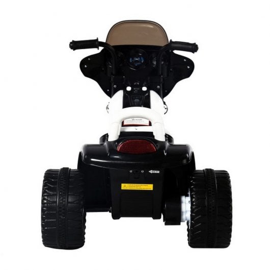 HomCom Police Tricycle Moto Eléctrica 6V Negra/Blanca