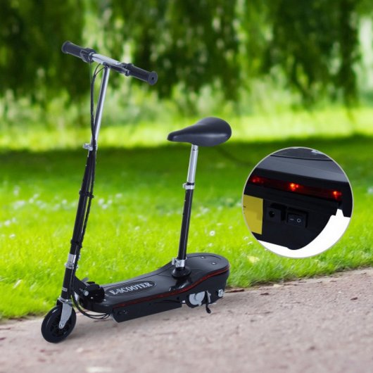 HomCom Scooter Trotinete Elétrica com Assento 120W Preta