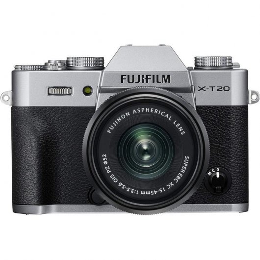 Fujifilm X-T20 24MP WiFi Prateada + Objetiva XC 15-45mm F3.5-5.6 OIS PZ